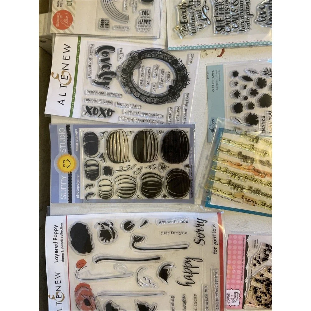 HUGE Mixed Lot of Clear Stamps For Crafting FLOWERS WORDS ETC